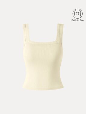 OGL Square Open-Back Brami Tank Top - XXL butter yellow